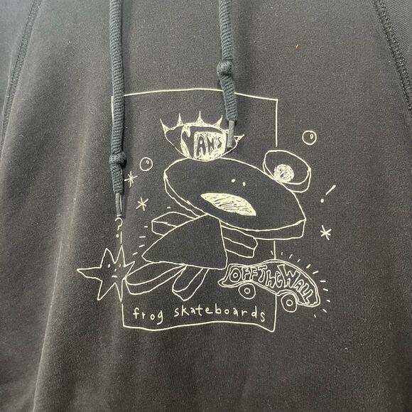 Frog Skateboards Black Double Sided Graphic Sweatshirt Baggy Skater SZ L - Picture 2 of 6